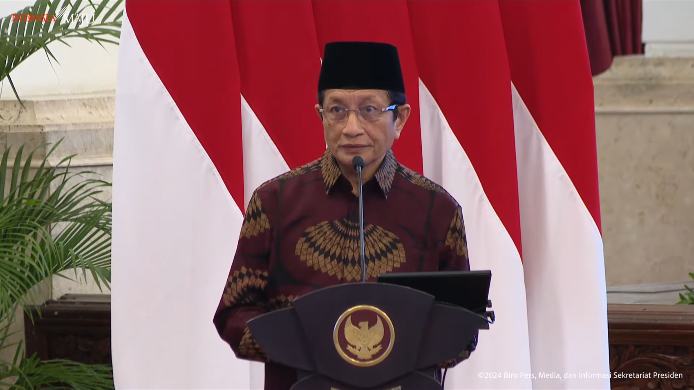 KH Nasaruddin Umar Panjatkan Doa pada Rakornas Pengendalian Inflasi dan TPID Award Tahun 2024