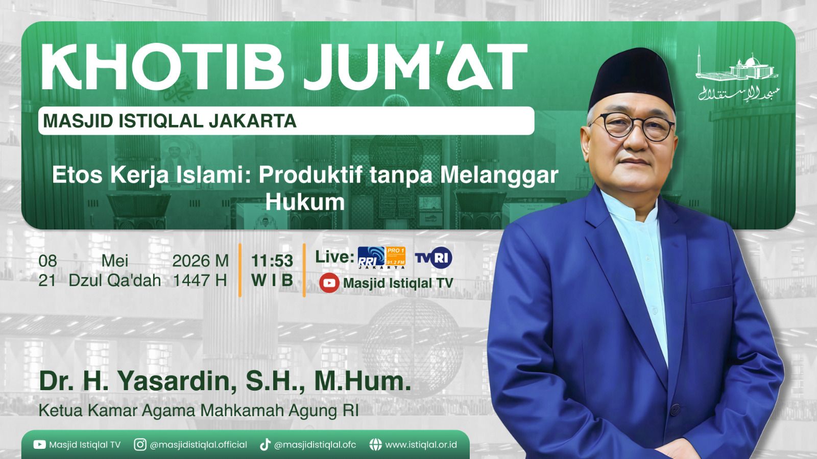Khutbah Jumat: Etos Kerja Islami, Produktif tanpa Melanggar Hukum