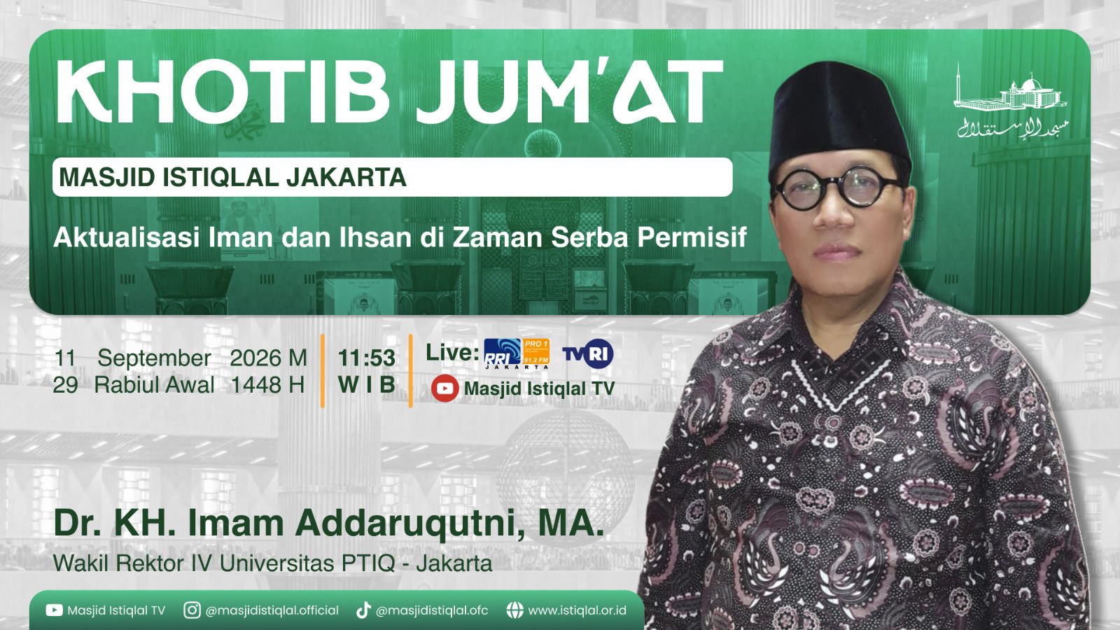 Khutbah Jumat: Aktualisasi Iman Dan Ihsan Di Zaman Serba Permisif