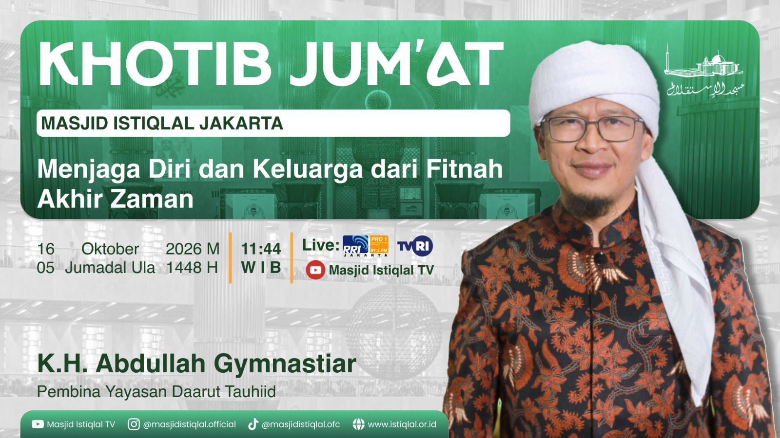 Mimbar Jumat: Menjaga Diri dan Keluarga dari Fitnah Akhir Zaman