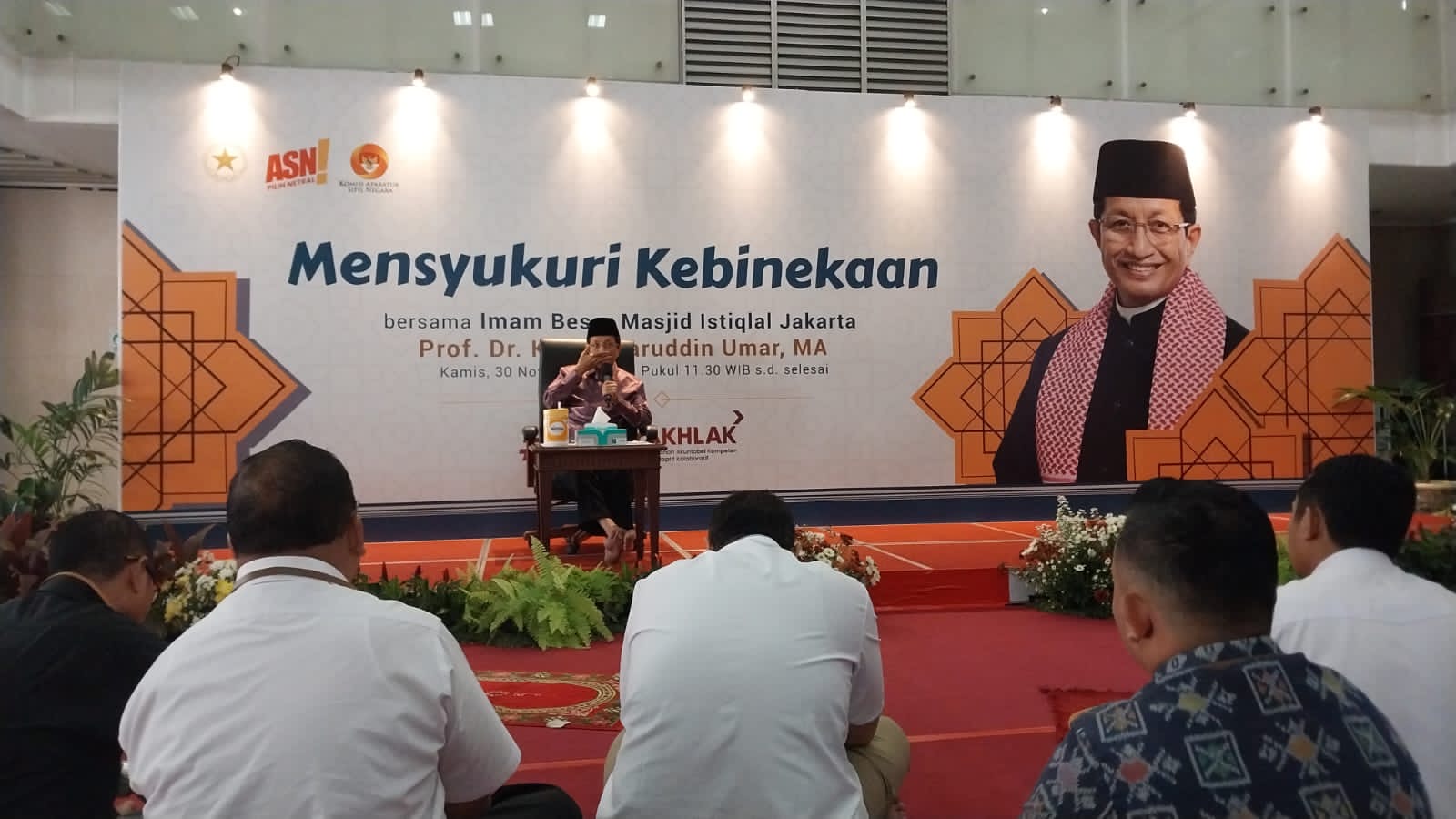 KH Nasaruddin Umar Mengisi Kajian Syukuri Kebhinekaan di Kemsetneg 