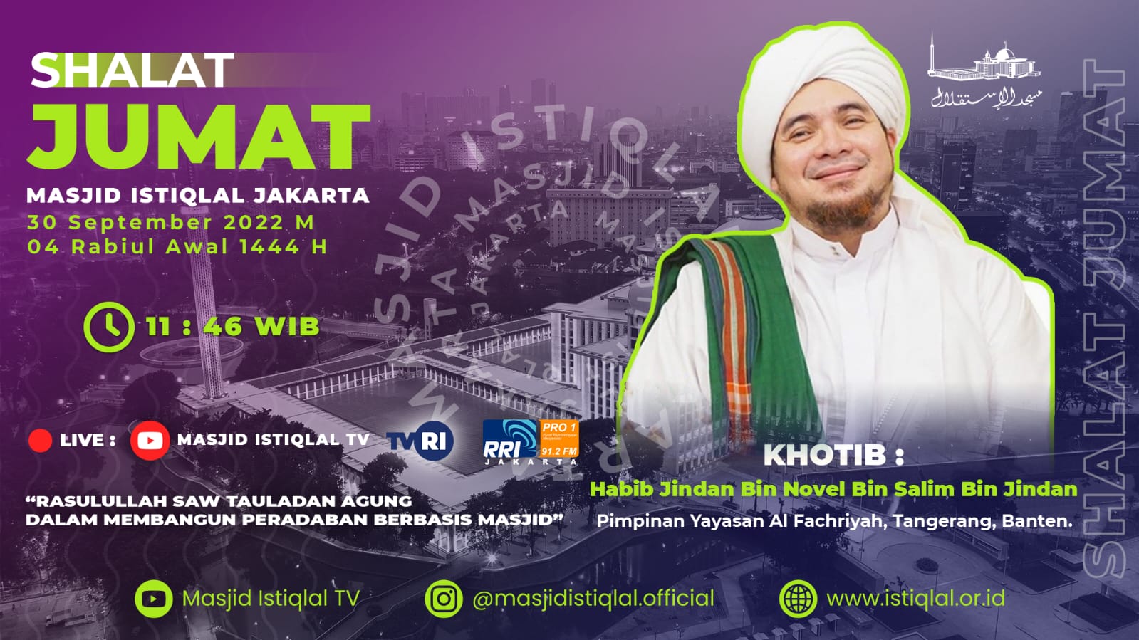 Khutbah Jumat: Rasulullah SAW Tauladan Agung dalam Membangun Peradaban Berbasis Masjid