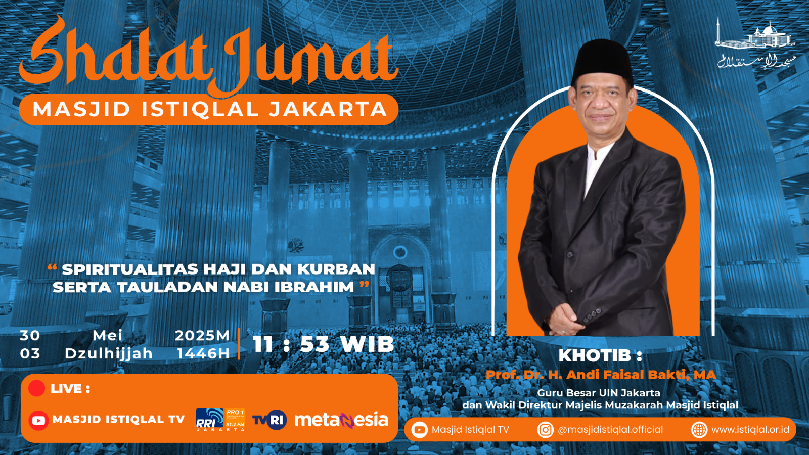 Khutbah Jumat Istiqlal: Spiritualitas Haji Dan Kurban Serta Tauladan Nabi Ibrahim As
