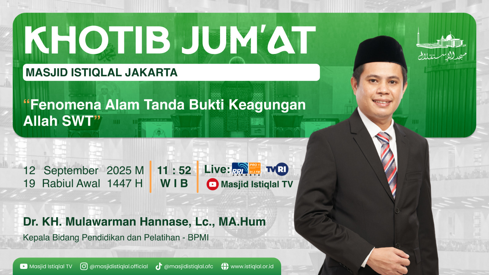 Khutbah Jumat Istiqlal: Kuasa Allah dan Keajaiban Alam Semesta