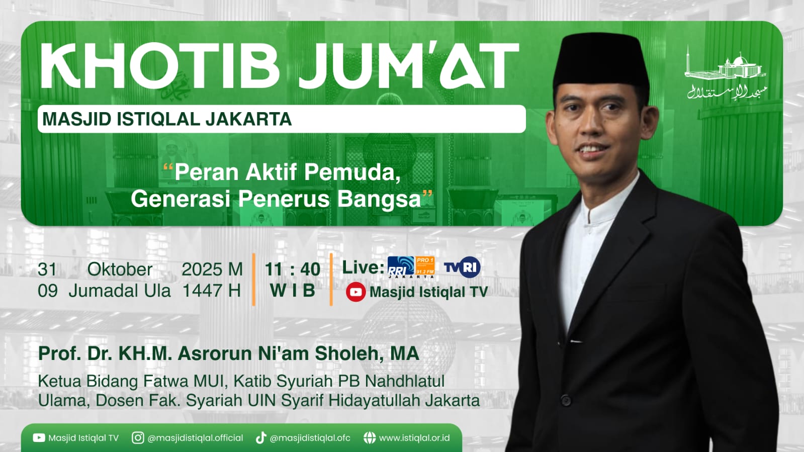 Khutbah Jumat Istiqlal: Peran Aktif Pemuda, Generasi Penerus Bangsa