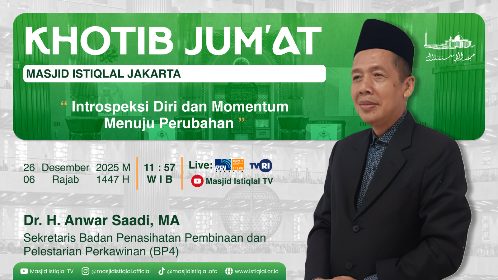 Khutbah Jumat Istiqlal: Introspeksi Diri dan Momentum Menuju Perubahan