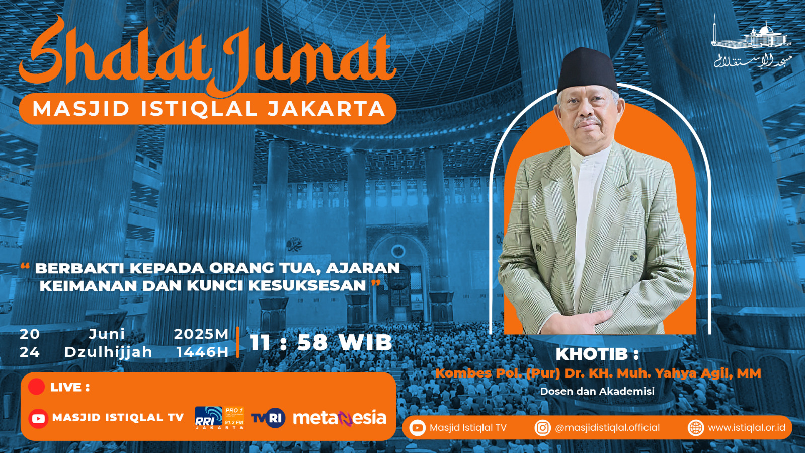 Khutbah Jumat Istiqlal: Berbakti Kepada Orang Tua, Ajaran Keimanan dan Kunci Kesuksesan