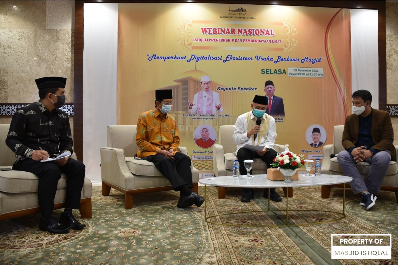 WEBINAR NASIONAL, Istiqlalpreneurship Dan Pemberdayaan Umat, Memperkuat digitalisasi ekosistem usaha berbasis masjid